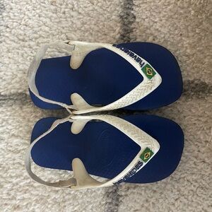 Havaianas Blue and White Flip Flops